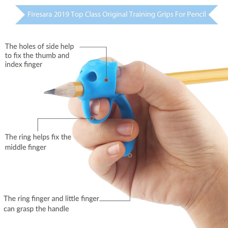 Firesara training grips for pencil, Original Training Grips Puppy Design Posture Correction for Kids Preschoolers Children Adults Special Needs Handwriting Aid for Lefties or Righties (3PCS) - Image 2